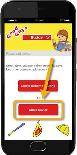 A screenshot of the Good Guys’ “add a device” page. The “add a device” button is highlighted.